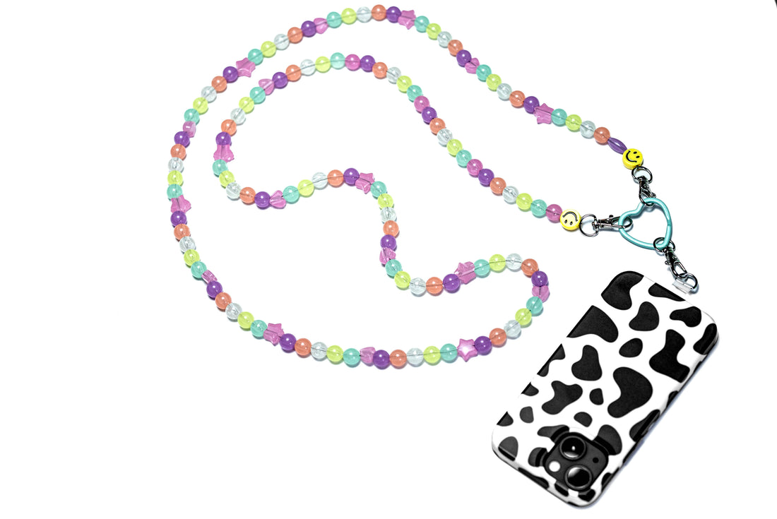 Beaded Phone "Kandi" Strap - Glow In The Dark